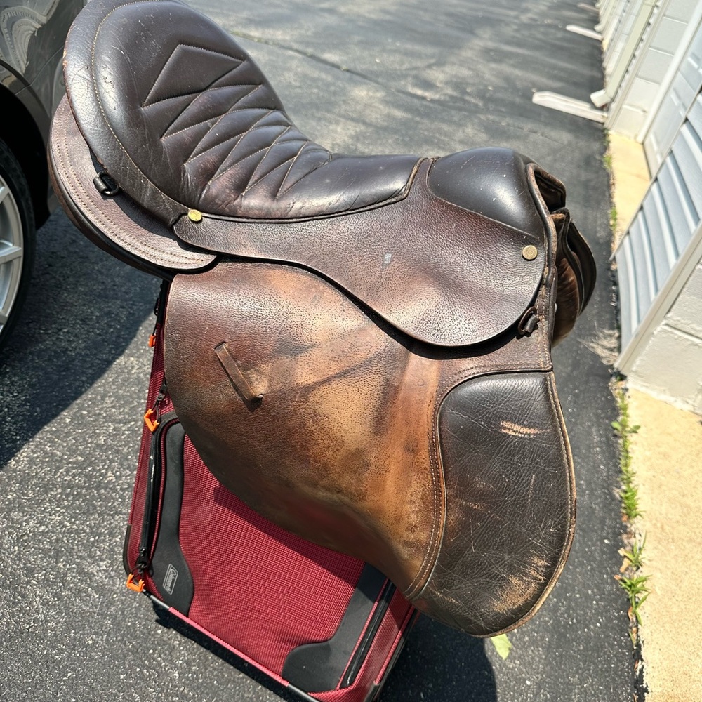 Collegiate Endurance Leather Horse Saddle with Reins